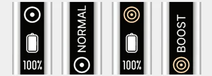 Значки режимов NORMAL и BOOST на экране lil SOLID 4.0